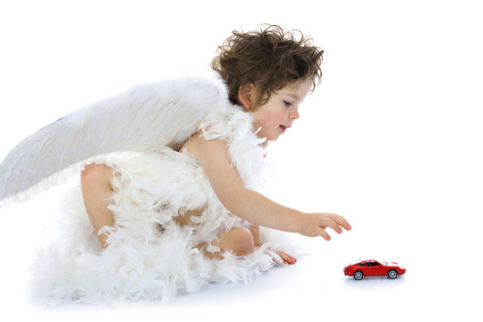 Little angel with car