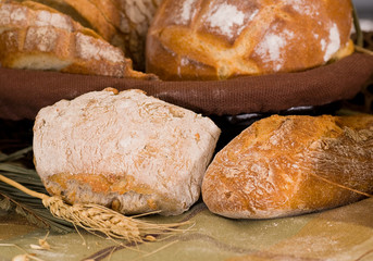 assortment of baked bread