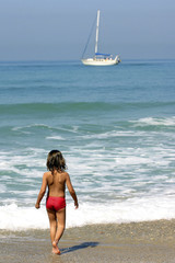 A kid at the beach