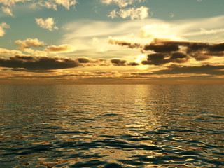 Wonderful sunset over the sea