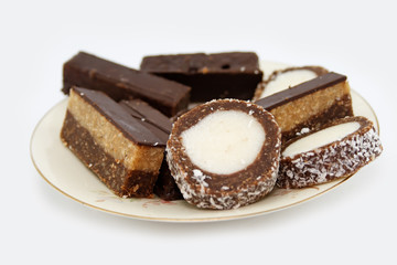 cakes isolated on white