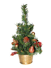 little green christmas tree toy isolated