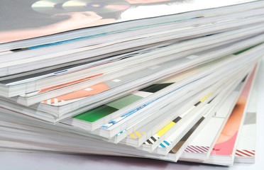 different magazines studio isolated on white