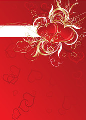 Valentines floral background, vector illustration