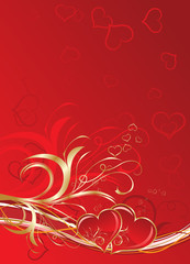 Valentines floral background, vector illustration