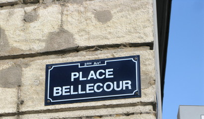 Place Bellecour, Lyon, (plaque de rue)