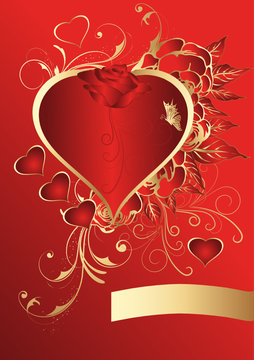 Valentinstag Hintergrund mit Herzen und Banner