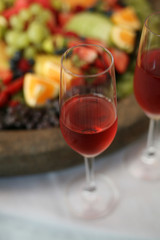 Wine and fruit platter