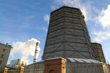 Electric power station chimneys