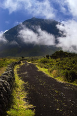 azores big pico mountain at pico island