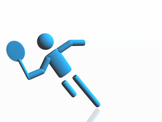 Sportsymbol Tennisspieler 3D