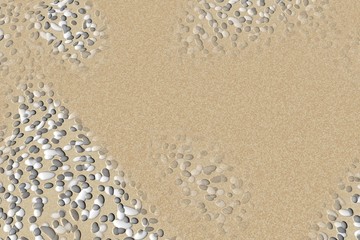 3d render illustration of Sand with pebbles background