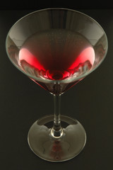 Cocktail Glass with Red Liquid