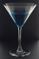 Cocktail Glass with Blue Liquid