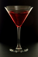 Cocktail Glass with Red Liquid