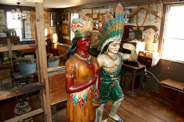 wooden indians in old country store