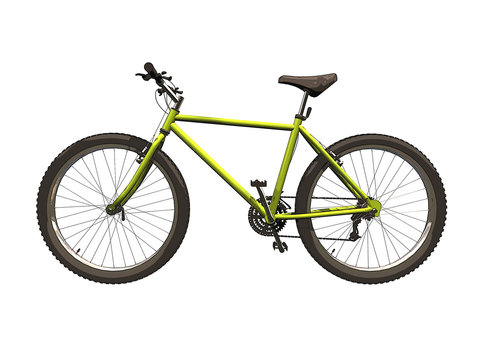 Side Profile Illustration Of A Mountain Bike.