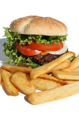 Hamburger and French Fries