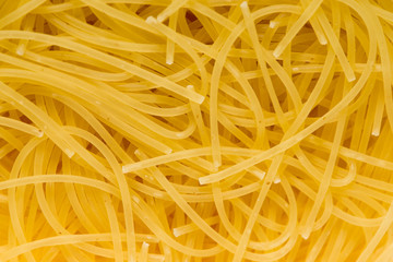 Close up of a nest of angel hair pasta