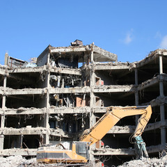 building under demolition