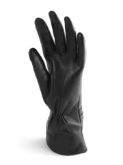 Obraz premium Black glove gesture isolated on white