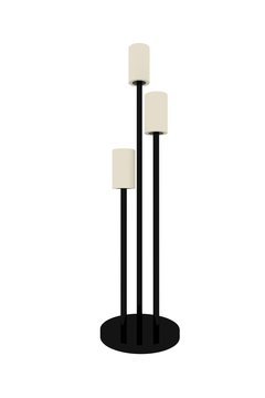 3D render of the lamp with three bulbs