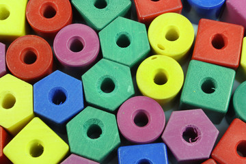 several colored foam beads make colorful background