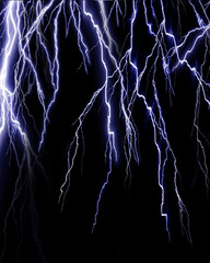 Obraz premium Lightning flash on black background