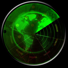 Green radar screen