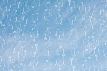 Concept shot with hundreds of old keys floating