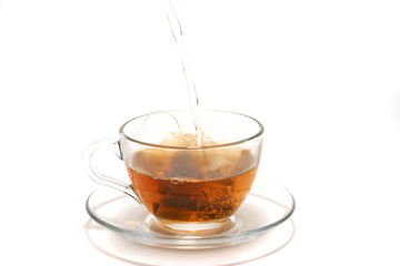 Water flow to tea cup
