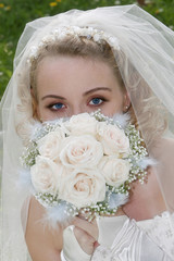 the portrait of the beautiful bride