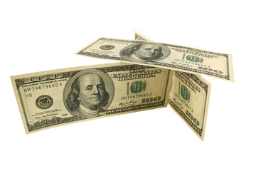 Stacked one hundred dollar bills