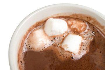 Tasse de chocolat chaud avec mini guimauves