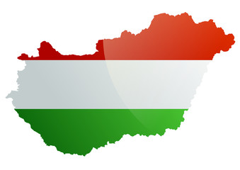 Carte de la Hongrie (Drapeau m&eacute;tal)