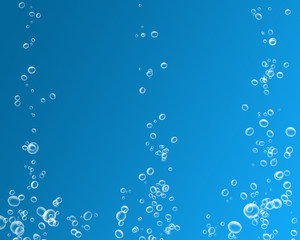 Small amount of air bubbles going up