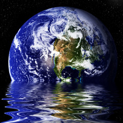 Earth reflected in water