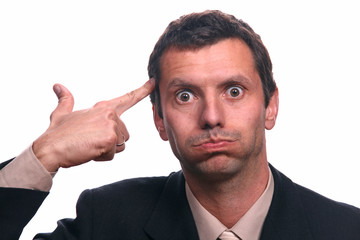 businessman shooting head