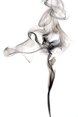 smoke of incense on white ideal as background