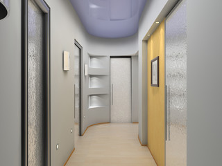 modern vestibule interior (3D rendering)