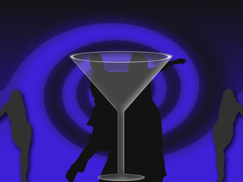 Dancing and drink illustration