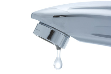 Isolated faucet with a drop let of water