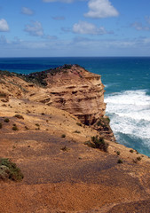 lime stone coast showing rock stack 