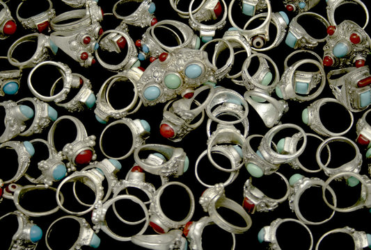 Pile of sterling silver rings