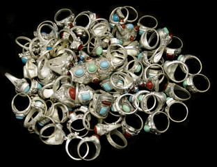 Pile of sterling silver rings