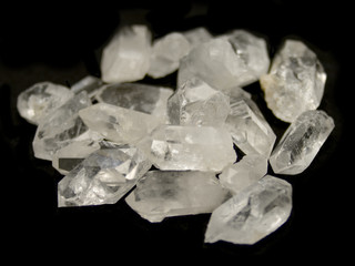 Clear quartz crystals