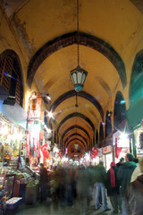 Hall of the big MISIR BAZAAR in istanbul in turkey
