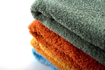 stack of coloured towels
