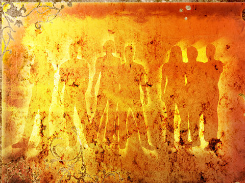 textures style of people silhouettes 