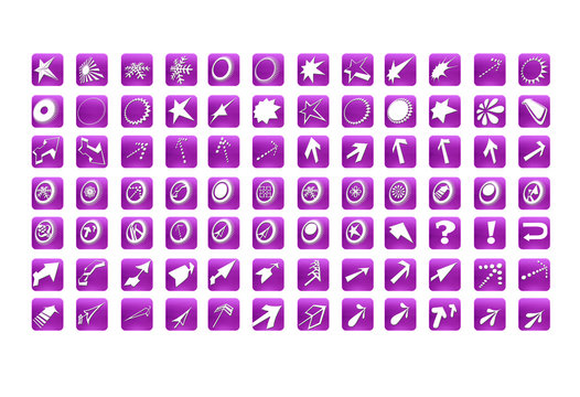 web icons set magenta
